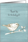 Thank You For the Lovely Gift Bird On A Tree Branch card