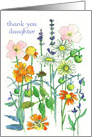 Thank You Daughter Wildflower Daisy Honey Bee Spatter card