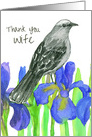 Thank You Wife Blue Iris Flowers Mockingbird card