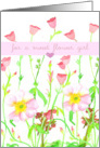 For A Sweet Flower Girl Wedding Thank You Primrose Watercolor Spatter card