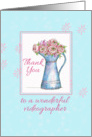 Thank You Wedding Videographer Rose Bouquet Vintage Pitcher card