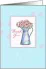 Thank You Rose Bouquet Vintage Pitcher Blank card