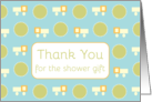 Thank You Shower Gift Baby Boy Trucks Green Dots card
