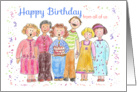 Happy Birthday from All Of Us Office Work Place Illustration card