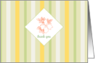 Thank You Celery Green Yellow Stripe Orange Wildflower card