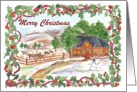 Merry Christmas Victorian Christmas Country Ranch House card