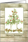 Merry Christmas Tree Farmhouse Woodgrain card
