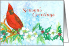 Season’s Greetings Cardinal Bird Snowflakes Business card