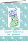 Custom Christmas Card Holiday Snowflakes Stocking Watercolor Art card