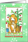 Season’s Greetings Hound Dog Snowflakes card