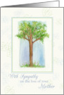 With Sympathy For Loss of Mother Tree Watercolor Illustration card