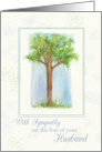 With Sympathy For Loss of Husband Tree Watercolor card