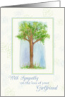With Sympathy For Loss of Girlfriend Tree Watercolor Illustration card