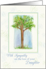 With Sympathy For Loss of Daughter Tree Watercolor Illustration card