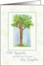 With Sympathy For Loss of Step Daughter Tree Watercolor Illustration card