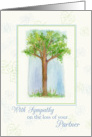 With Sympathy For Loss of Partner Tree Watercolor Illustration card