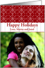 Merry Christmas Holiday Snowflakes Custom Photo Card