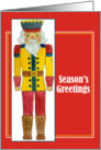 Season’s Greetings Nutcracker Painting Red Christmas Card