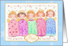 Angel Friends Peace Christmas Blue Snowflakes card
