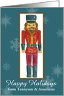 Nutcracker Watercolor Painting Snowflakes Custom Name card