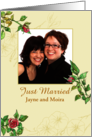 Just Married Lesbian Custom Wedding Announcement card