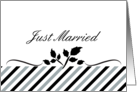 Just Married Gay Wedding Announcement Stripes card