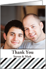 Wedding Gift Thank You Elegant Black White Custom Photo card
