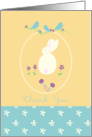 Baby Shower Gift Thank You Rabbit Bird Yellow card