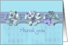 Thank You Volunteer Blue Flower Lace Stripe card