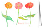 Business Thank You Client Meeting Zinnia Flowers Spatter card