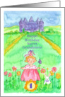 Happy 1st Birthday Grandniece Princess Castle Illustration card