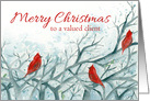 Merry Christmas Valued Client Cardinal card