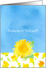 Believe In Yourself Sunflowers Sunshine Yellow Watercolor card