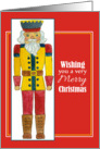 Nutcracker Merry Christmas Wishes Watercolor Illustration card