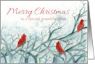 Merry Christmas Granddaughter Cardinal Red Birds Winter Trees card