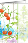 Cousins Day Tomato Vegetable Garden Praying Mantis Art card