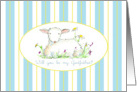 Will You Be My Godfather Invitation Lamb Art Drawing card