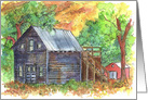 Happy Birthday Country House Watercolor card