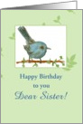 Happy Birthday Custom Name Card Gnatcatcher Bird Painting card