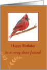 Happy Birthday Custom Name Red Cardinal card