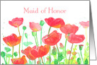 Maid of Honor Invitation Wedding Poppy Flowers card
