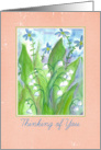 Thinking of You Lily of the Valley Flower Distressed Border card