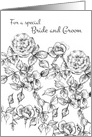 For A Special Bride and Groom Black and White Roses card