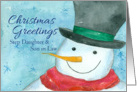 Merry Christmas Step Daughter and Son in Law Snowman Watercolor card