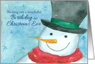 Happy Birthday on Christmas Eve Snowman card