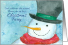 Christmas Party Invitation Snowman Watercolor card