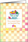 Happy Sweetest Day Sister Colorful Candy Pink Gingham Check card