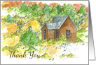 Thank You Old Cabin Autumn Landscape Blank card