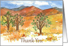 Thank You Autumn Desert Landscape Watercolor card