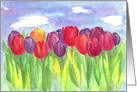 Thank You Friend Tulip Watercolor Flowers card